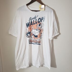 Funko Pop Tees Cuphead Crewneck T-Shirt White Blue Orange Mens Size 2X New